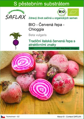 Obrázek produktu pro SAFLAX - BIO - Červená řepa - Chioggia - Beta vulgaris - 70 Semena - S pěstebním substrátem bez klíčků