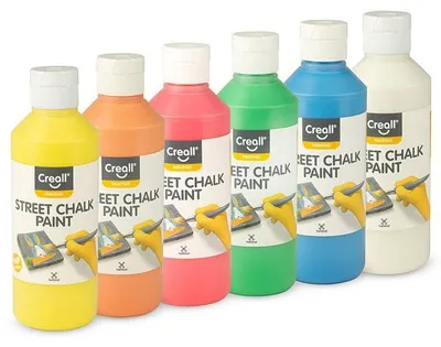 Produktbild von Creall - Bürgersteig Kreide Creall Chalk Paint 6 Farben 250 ml | Stellen Sie eine 6 -Flasche ein