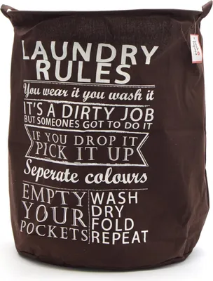 Produktbild von Różowy worek na pranie Papaya "Laundry Rules" brązowy Ø 40 cm stabilny wymiarowo worek na pranie