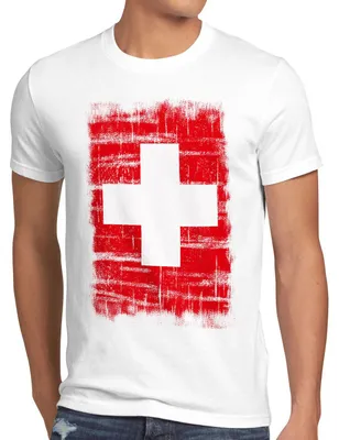 Produktbild von Schweiz Vintage Flagge Herren T-Shirt Switzerland