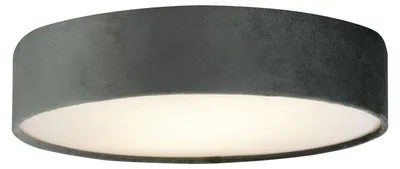 Immagine prodotto di Plafoniera Contemporanea Tamburo Acciaio Grigio Tessuto Bianco 3 Luci E27