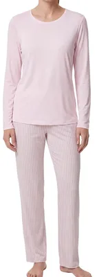 Produktbild von Ammann Mix & Match Schlafanzug Set aus Langarm-Shirt und langer Hose, Angenehmer Tragekomfort, Hose mit Gummizug und Kordel
