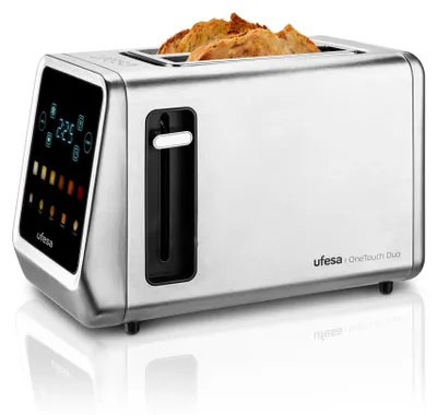 Toaster 850 W, 2 Schlitze, LED-Display, 6 Stufen, Edelstahl