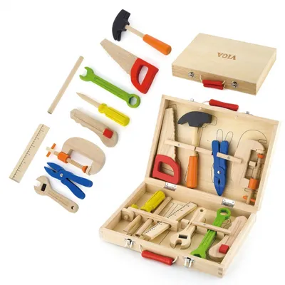 Produktbild von Holz Werkzeugkoffer Kleine DIY Kit Viga Spielzeug