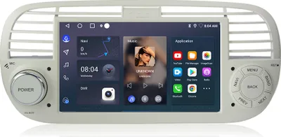 Image de Autoradio Android 15 pouces sans fil Carplay Android Auto pour Fiat 500 2007-2015 GPS Navi WIFI Bluetooth FM RDS DAB+ SWC USB 2DIN Quad-Core DSP