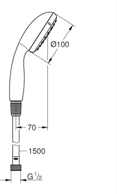 Produktbild von Famanu Duschschlauch mit 1 Strahlart - Chrom