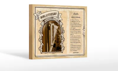 Produktbild von Holzschild Berufe 18x12 cm Bibliothekar Verwalter Bücher Dekoration