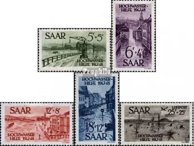 Produktbild von Briefmarken Saarland 1948 Mi 255-259 (kompl.Ausg.) postfrisch Hochwasserhilfe
