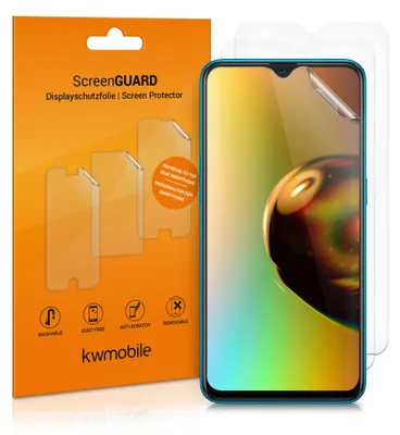 Produktbild von kwmobile 3x Displayschutzfolie kompatibel mit Samsung Galaxy A12 Folie - klare Schutzfolien Set in transparent
