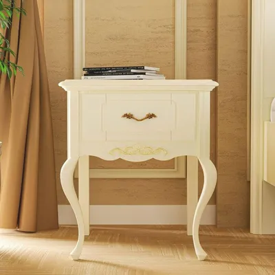 Image de Casa Padrino Table de chevet baroque de luxe avec tiroir Crème H. 60 cm - Meubles baroques