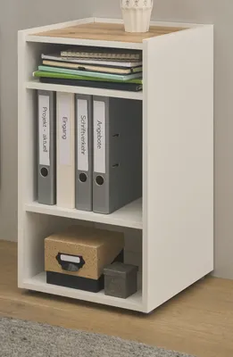 Produktbild von Schreibtisch Container "Center" in weiß und Wotan Eiche für Homeoffice und Büro