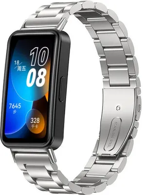 Produktbild von Strap-it Huawei Band 8 Stahlarmband (Silber)