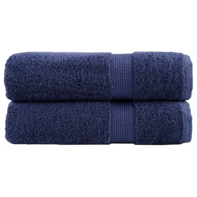 Produktbild von Premium-Duschtücher SOLUND 2 Stk. Marineblau 70x140 cm 600 g/m²