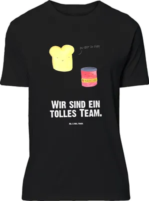 Produktbild von Mr. & Mrs. Panda Größe XXL T-Shirt Toast Marmelade - Schwarz - Geschenk, Tshirt, Oversize, Süß, Brot, Dreamteam, Lustige Sprüche, Große Größen, Shirt, Toastbrot, Lustiges