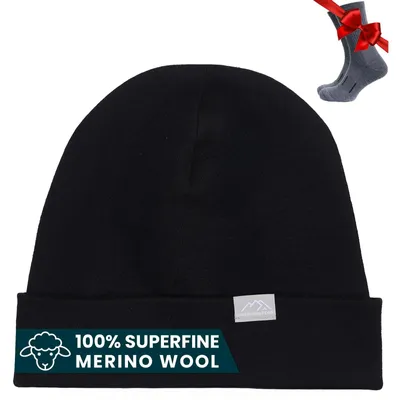 Productafbeelding van Beanie muts - Merinowol - Uni - Wintermuts heren en dames - Warm en zacht
