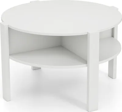 Produktbild von GOPLUS 2-stöckiger Couchtisch, runder Sofatisch mit offenem Trennfach, Kaffeetisch Wohnzimmertisch für Wohnzimmer & Arbeitszimmer, Weiß