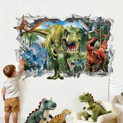 Produktbild von Solidchoice – 3D-Dinosaurier-Wandaufkleber für Kinderzimmer