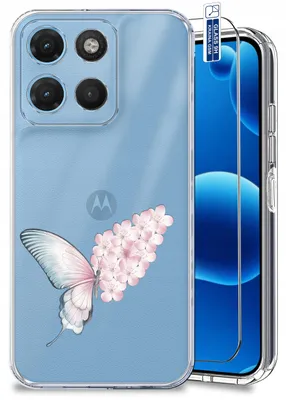 Immagine prodotto di Custodia per Motorola G15 | G17 | Power – Motivi primaverili – Custodia trasparente – In vetro