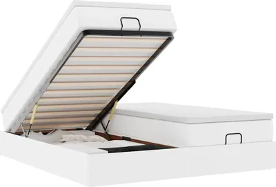 Immagine prodotto di vidaXL Ottoman letto con materassi bianco 160x200 cm in Pelle finta
