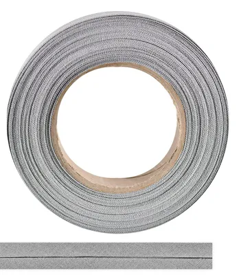 Schrägband aus Baumwolle, 10 m x 40 mm, grau, für DIY-Nähprojekte