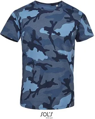 Obrázok produktu pre SOLs 01188 | Pánske tričko Camo / Tarn - Farba: Blue Camo - Veľkosť: XXL