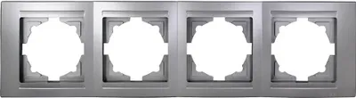 Produktbild von Gunsan Moderna 4-fach Rahmen für 4 Steckdosen Schalter Dimmer Silber