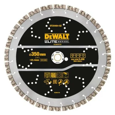 Diamant-Trennscheibe Segmentiert DEWALT 350 mm Elite Serie für Beton STANLEY BLACK+DECKER