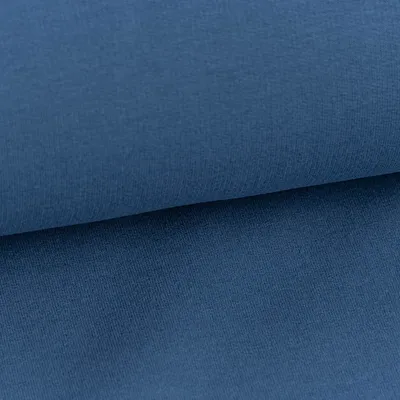 Produktbild von Sweatstoff Meterware Bio Soft dünn uni indigo blau 1,5m