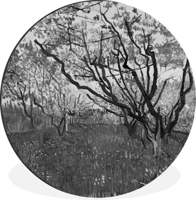 Produktbild von MuchoWow® Aluminium Wandkreis Blühender Obstgarten - Vincent van Gogh Ø 60 cm Wanddeko Modern Wohnzimmer - Wand Kreis - Wandbild - Schlafzimmer - Aluminium Bild - Kinderzimmer - Wohnzimmer Dekoration - Wandschmuck