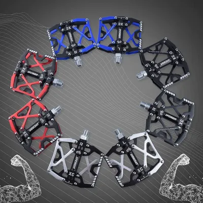 Produktbild von Fahrradpedale - Antirutsch-Pedal aus CNC-Aluminiumlegierung - 3 Lagerpedale für BMX MTB - 9/16 Zoll - schwarz