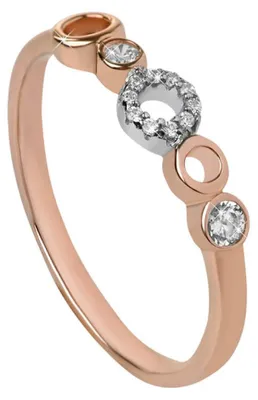 Immagine prodotto di Anello da donna bicolore con zirconi Bicolor SC345 - Circonferenza: 58 mm