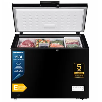 Productafbeelding van Heinner HCF-205NHBKE++ Vrieskist 198 L, Inverter, Elektronische Bediening, Snelvriesfunctie, Zwart