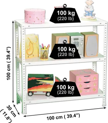 Produktbild von Metallregal COMFORT PLUS 3/300 1000 BRANCO