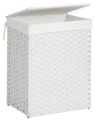 Produktbild von Wäschekorb aus Polyrattan – Kleiderkorb mit Wäschesack – Wäscheaufbewahrung – 46 x 33 x 60 cm
