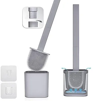 Produktbild von Silikon Toilettenbürste Wandmontage grau selbstklebend