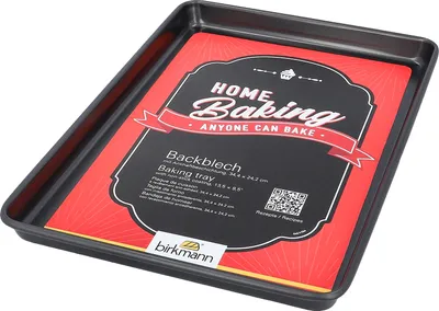 Produktbild von BIRKMANN Backblech, L 34,5 x B 24 x H 2,2 cm, rechteckig, mit Antihaftbeschichtung, Kohlenstoffstahl