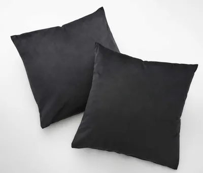 Produktbild von 2er Set Sofakissen mit Füllung »Milano« HxB 45x45 cm Schwarz Dekokissen mit Komfort-Samt-Bezug und Reißverschluß mit Füllkissen Extra Weich Couchkissen, 203572-2