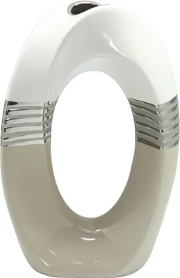 Productafbeelding van Gilde Lochvase  Brazil  weiß silber creme L= 10,0 cm B= 21,0 cm H= 31,0 cm 43942