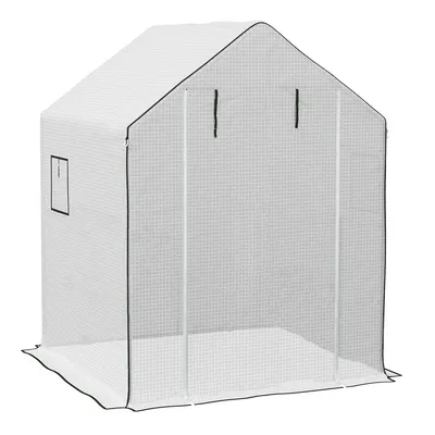 Obrázek produktu pro Fólie do skleníku s UV ochranou a bočním okénkem Rolovací dveře Fólie do skleníku Náhradní fólie 140 x 143 x 190 cm Bílá