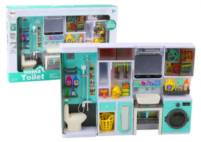 Produktbild von Badezimmer-Spielset 4in1, Dusche, WC, Waschmaschine, Zubehör