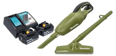 Image de Makita DCL 180 RG2O Aspirateur à batterie 18 V 0,65 l Olive Outdoor Adventure Serie + 2x batterie 6,0 Ah + chargeur