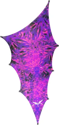 Produktbild von PSYWORK Schwarzlicht Segel Elasthan Goa "Amethyst Deceiver Wing Left", 5,0x2,5m