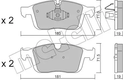 Produktbild von METELLI Bremsbeläge Satz Vorne Bremsklötze für VOLVO XC60 (156) 22-1188-0