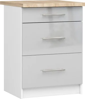 Zdjęcie produktu dla AKORD Furniture Factory KS0POLIBIAMETPOL3S007, Biały, 16 mm, 3 szuf., 460 mm, 600 mm, 850 mm
