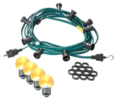 Produktbild von Illu-/Partylichterkette 5m - Außenlichterkette grün -  Germany - 5 ultra-warmweiße LED Kugeln