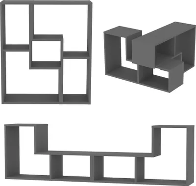 Produktbild von Modulares Möbelset 'Hustersurd' DIY 2-tlg. Fernsehtisch Standregal Couchtisch Anthrazit