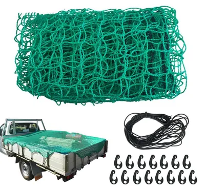 Productafbeelding van Aanhangernet 2 x 3 meter, scheurbestendig, groen, met 15 haken en elastisch koord