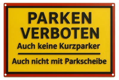 Produktbild von Blechschild 20x30cm Parken verboten auch keine Kurzparker Metallschild Verbotsschild Parkplatz Schild für Einfahrt Hof und Grundstück AstraDesign
