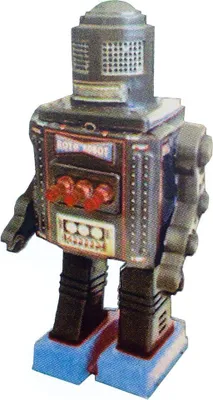Produktbild von Roboter Brosche Miniblings Anstecknadel Android Holz 55mm gelasert runder Kopf