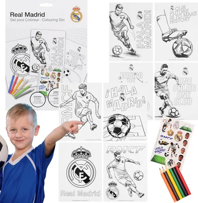 Obrázok produktu pre Real Madrid Sada na maľovanie, omaľovánky + pastelky, sada na kreslenie pre hráčov